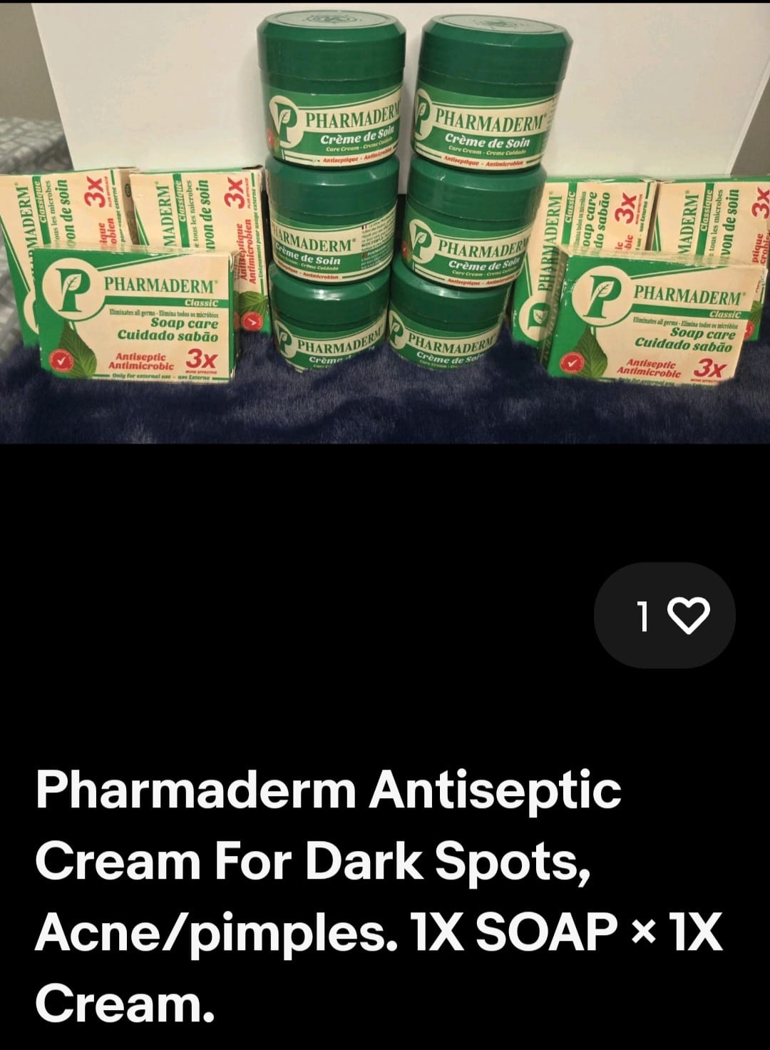 Pharmaderm Antiseptic Cream for Dark Spots & Acne Pimples (1x Soap + 1x Cream)